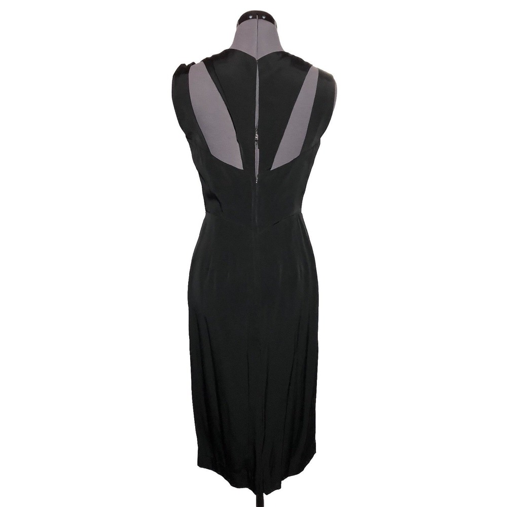 Vtg 50s Bombshell Dress Lbd Wiggle Cocktail Pinup Vixen Cutout Party‎ 36-27-38 S